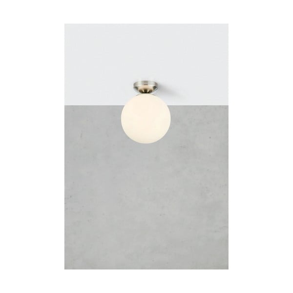 Lampa sufitowa w biało-srebrnym kolorze ze szklanym kloszem Stintino – Markslöjd-image-1