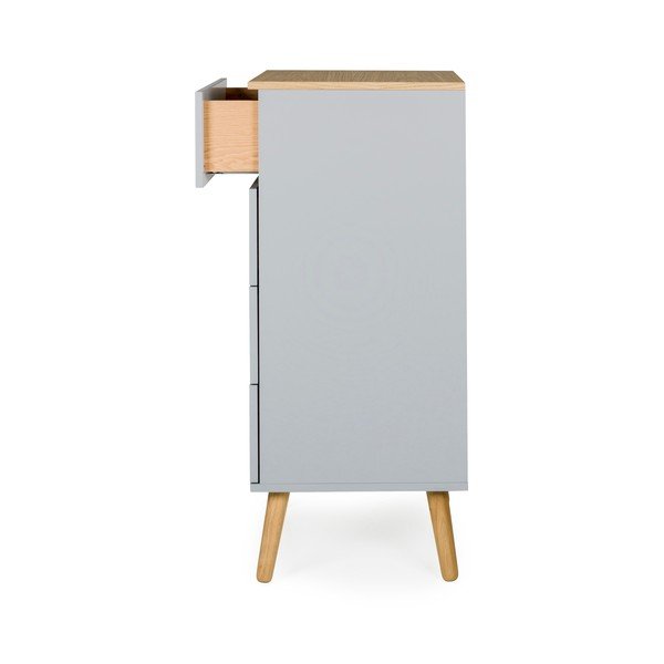 Szara komoda z nogami z drewna dębowego Tenzo Dot, szer. 55 cm-image-4