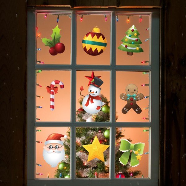 Zestaw 9 naklejek świątecznych Ambiance Santa Claus and Snowmen-image-2