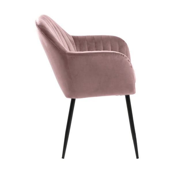 Różowy tapicerowany fotel jadalniany Emilia – Actona-image-2