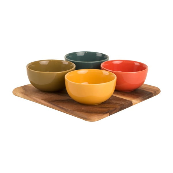 Komplet 4 misek na dip z deską T&G Woodware Dip Dish Komplet Colora