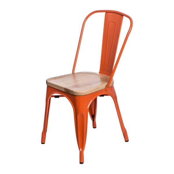 Pomarańczowe krzesło D2 Paris Ash Wood