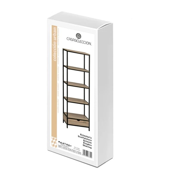 Czarny regał w dekorze dębu 60x180 cm Urban – Casa Selección-image-4