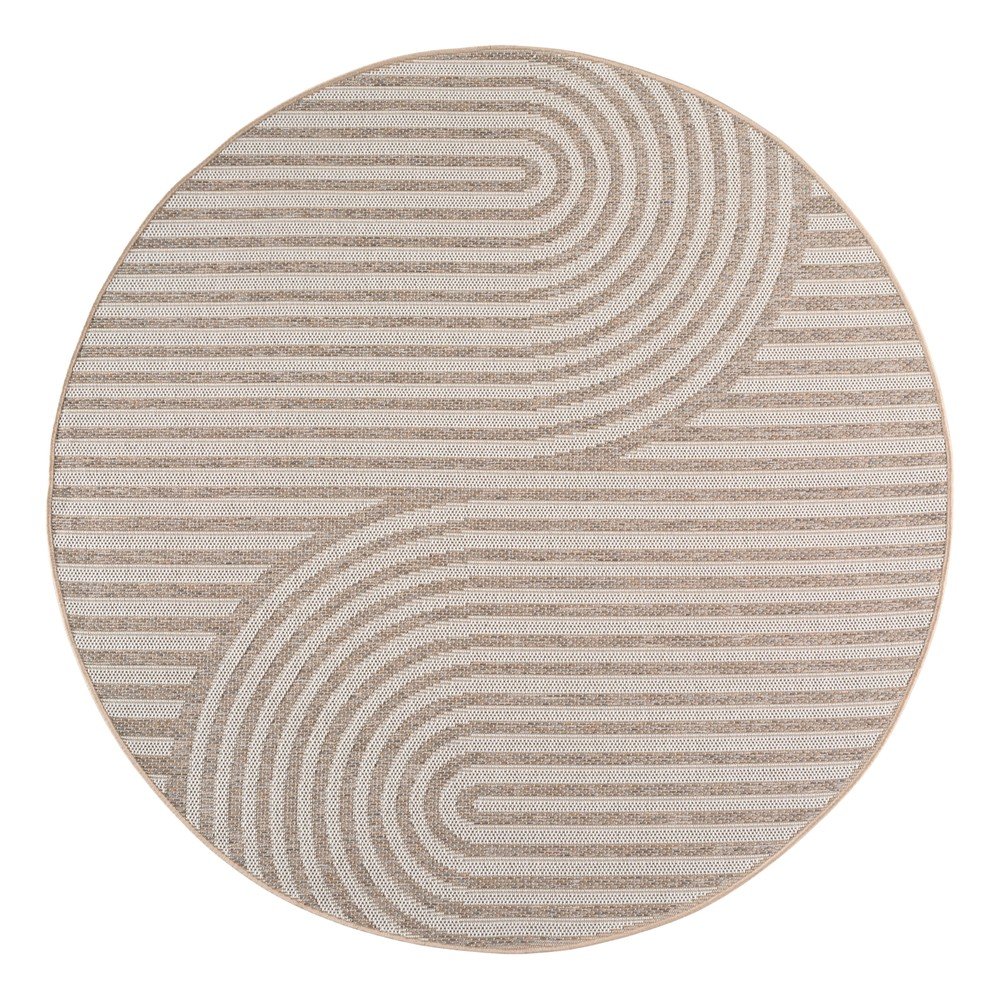 Beżowy okrągły dywan odpowiedni na zewnątrz ø 120 cm Desert 1301 – Ayyildiz Carpets