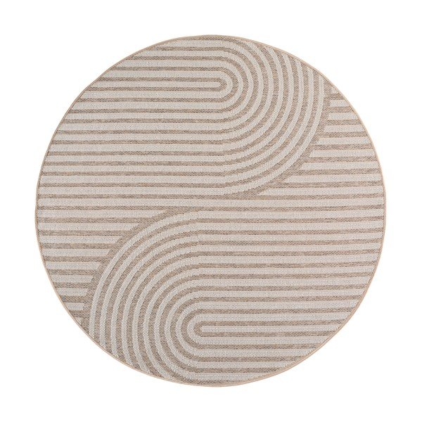 Beżowy okrągły dywan odpowiedni na zewnątrz ø 160 cm Desert 1301 – Ayyildiz Carpets