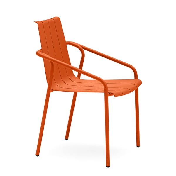 Pomarańczowe metalowe krzesła ogrodowe zestaw 4 szt. Fleole – Ezeis