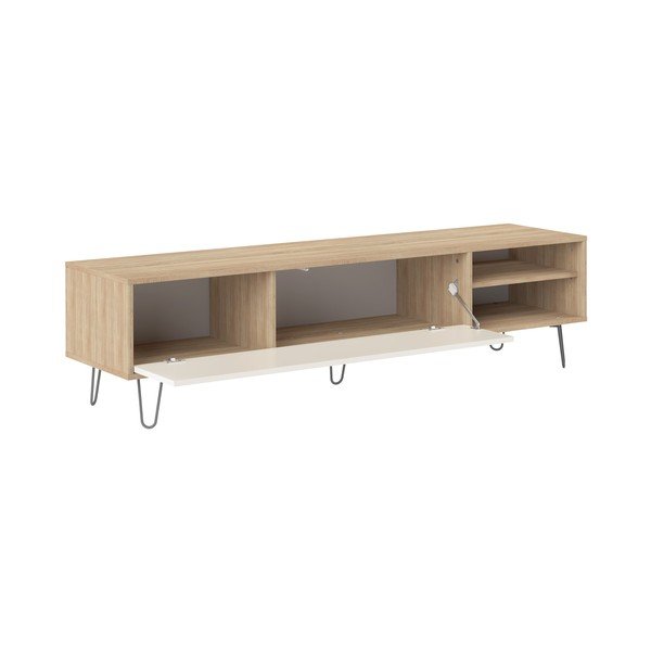 Kremowa szafka pod TV w dekorze dębu 165x44 cm Aero − TemaHome -image-3