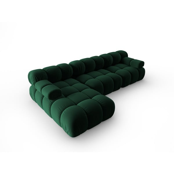 Zielona aksamitna sofa 285 cm Bellis – Micadoni Home-image-4