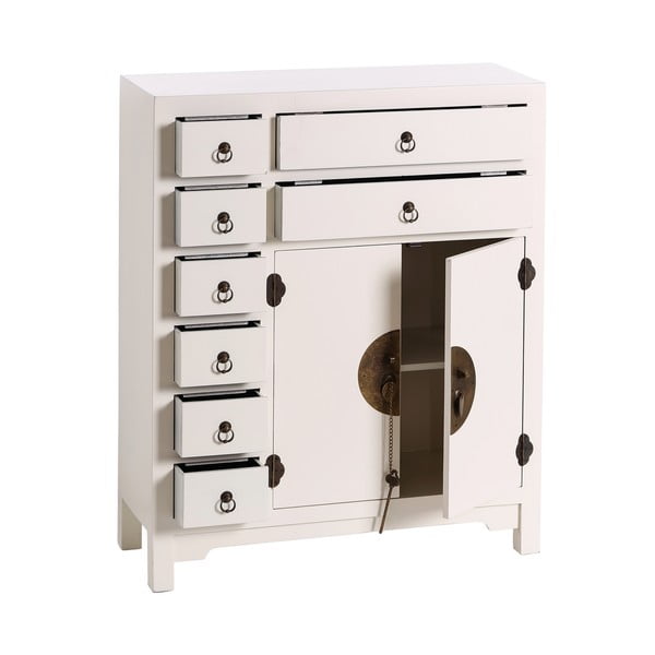 Biała wysoka komoda 73x90 cm Oriente – Ixia-image-2