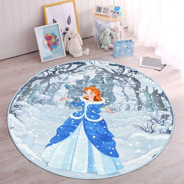 Niebieski dywan dziecięcy ø 100 cm Comfort – Mila Home-image-4