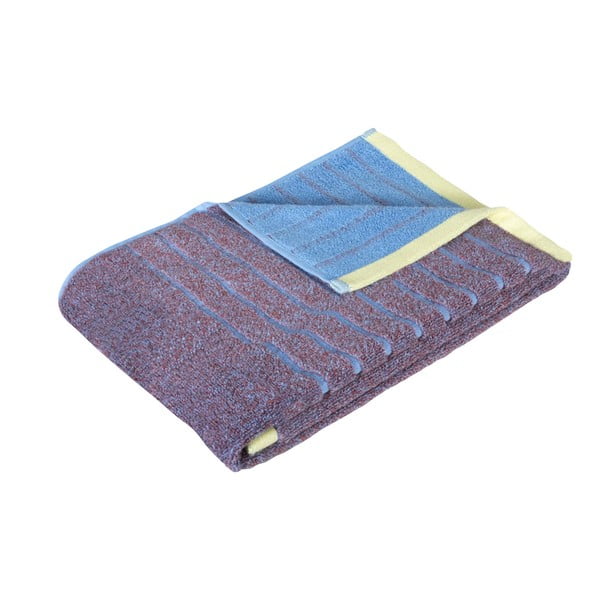 Niebiesko-fioletowy bawełniany ręcznik Hübsch Dora, 70x140 cm