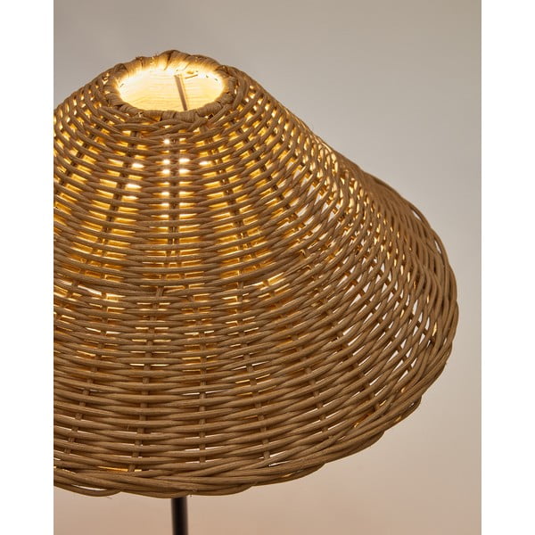 Czarno-naturalna lampa stołowa z rattanowym kloszem (wys. 50 cm) Urania – Kave Home-image-2