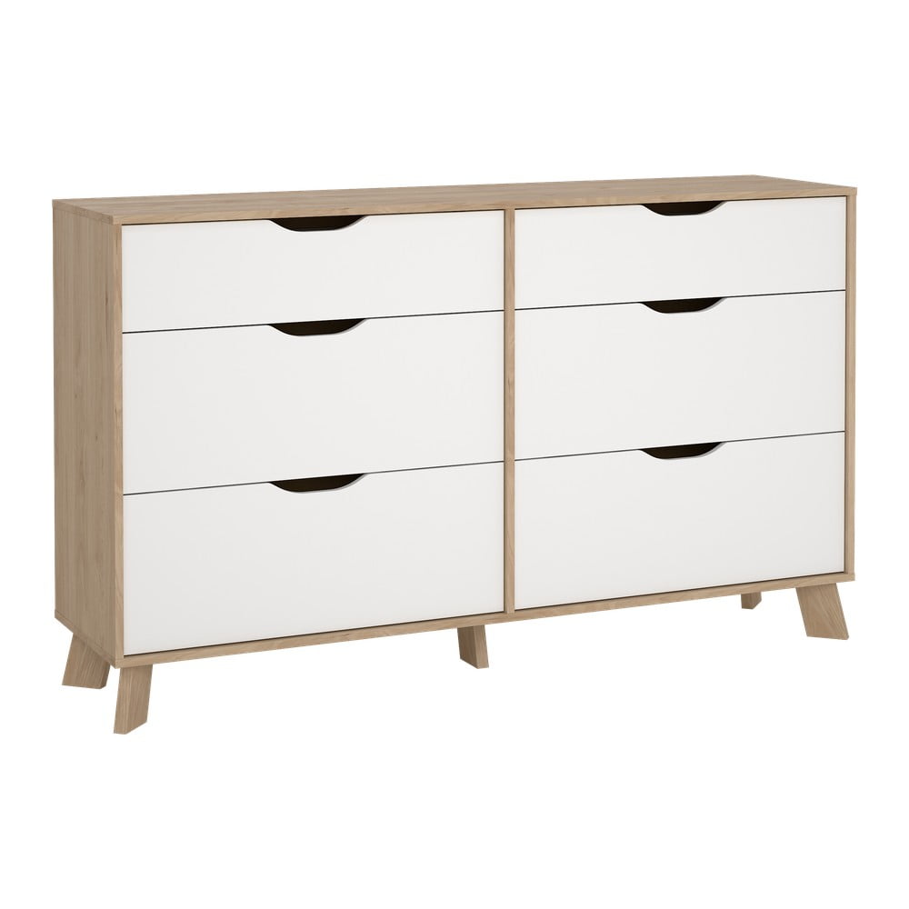 Biało-naturalna komoda w dekorze dębu 156x92x40 cm Ikast – Tvilum (zdjęcie 7)
