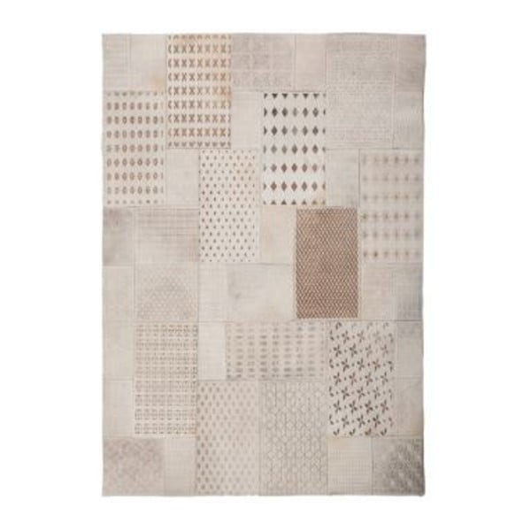 Biały skórzany dywan Ray,120x170cm