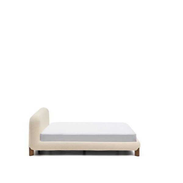 Beżowe tapicerowane łóżko dwuosobowe bez stelaża 180x200 cm Odina – Kave Home-image-4