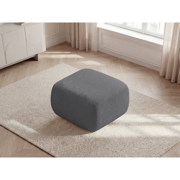 Szary podnóżek z materiału bouclé Montaigne – Bobochic Paris-image-3