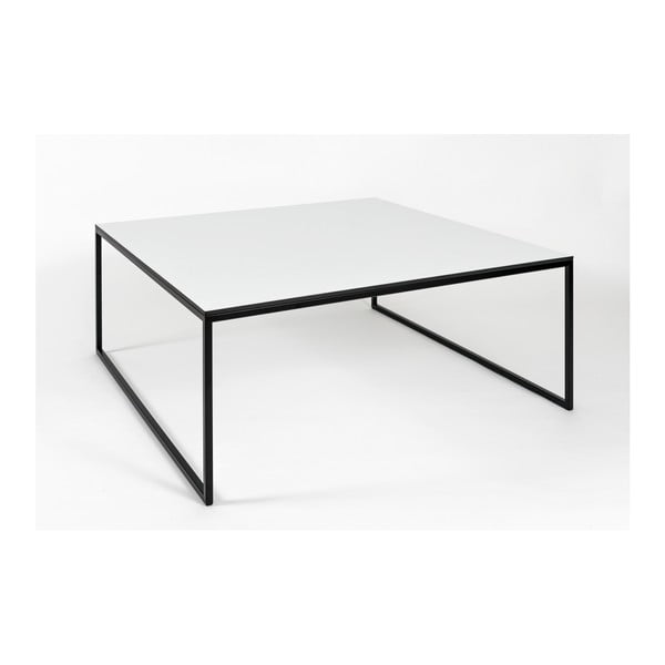 Czarny stolik z białym szkłem Hans Hansen Less 