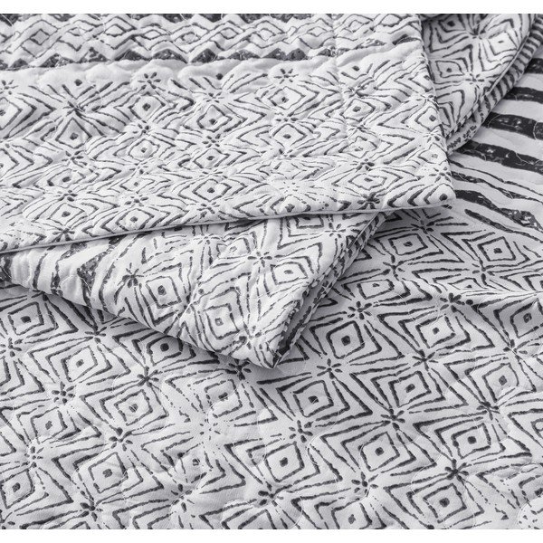 Narzuta z mikroperkalu z 2 poszewkami na poduszkę Sleeptime Elegant Stripe, 250x260 cm-image-3