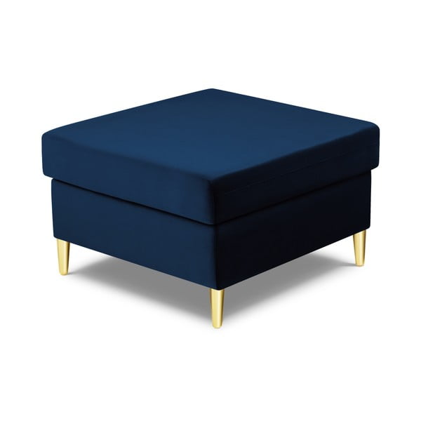 Niebieski aksamitny podnóżek Kyoto – Cosmopolitan Design-image-2