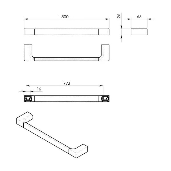 Biały ścienny metalowy wieszak na ręczniki Gedy Pirenei – Sapho-image-1