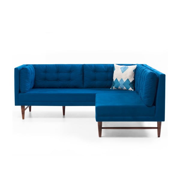 Niebieska sofa narożna Balcab Home Barbara