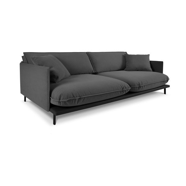 Ciemnoszara sofa z aksamitną powierzchnią Interieurs 86 Auguste-image-3
