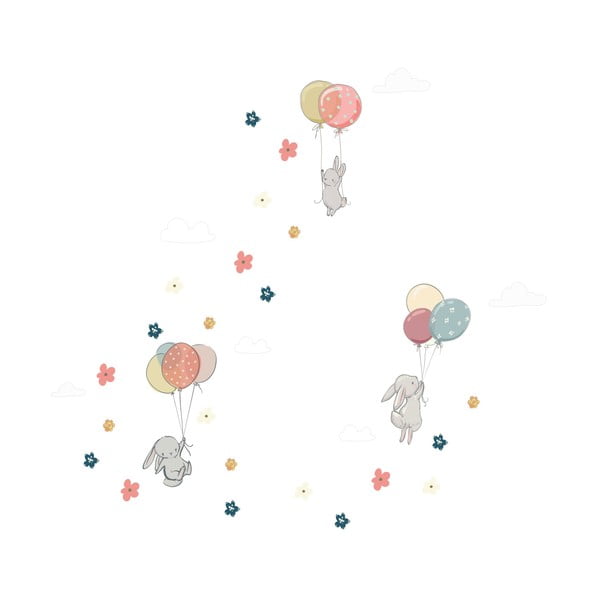 Dziecięce naklejki ścienne Ambiance Flying Rabbits-image-2