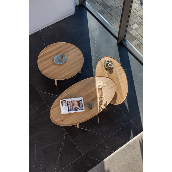 Naturalny stolik z drewna dębowego 65x120 cm Mu – Gazzda-image-1