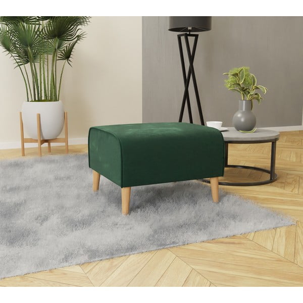 Ciemnozielony aksamitny podnóżek Carole – Ropez-image-2