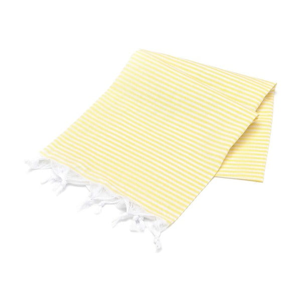 Żółty ręcznik bawełniany Hammam Sarayli, 100x180 cm