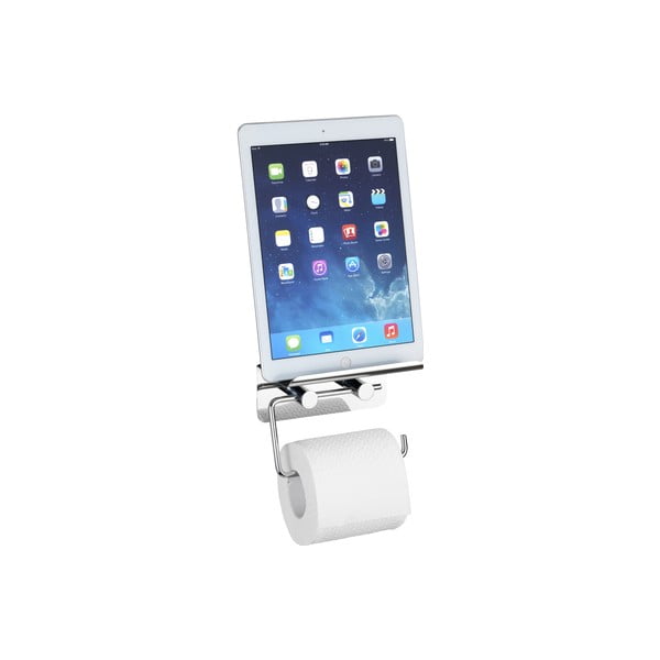 Samoprzyczepny uchwyt na papier toaletowy z półką na telefon Wenko-image-1