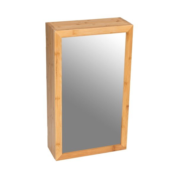 Bambusowa szafka łazienkowa z lustrem Wenko Bambusa-image-3