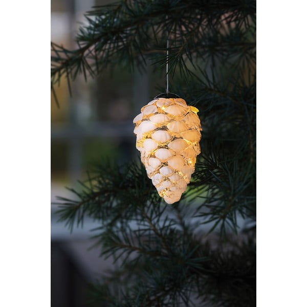 Biała wisząca świąteczna dekoracja świetlna ø 5 cm Celina – Sirius-image-1