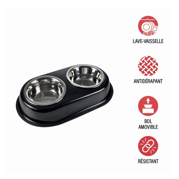 Plastikowy zestaw misek dla psów ze stojakiem – Love Story-image-2