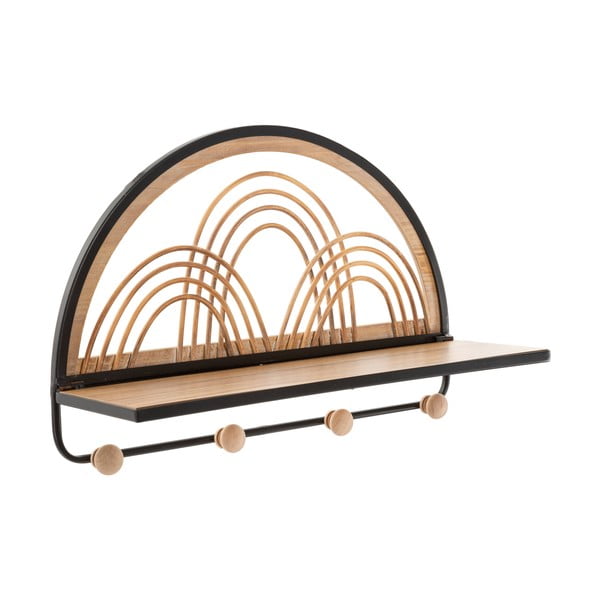 Czarno-naturalny metalowy wieszak ścienny z półką Oporto – Mauro Ferretti-image-2