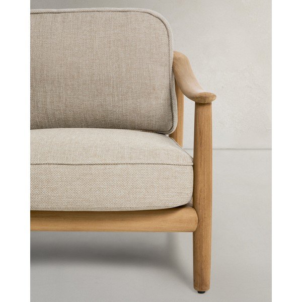 Beżowa/w naturalnym kolorze tapicerowana sofa ogrodowa Elunda – Kave Home-image-3
