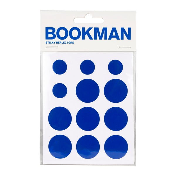 Zestaw 12 niebieskich samoprzylepnych odblasków Bookman