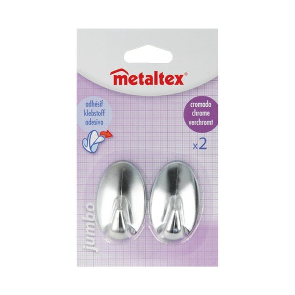 Zestaw 2 plastikowych samoprzylepnych haczyków Metaltex Greg-image-2