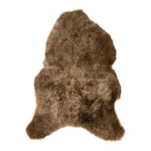 Brązowe futerko z owczej skóry z krótkim włosiem Arctic Fur Ptelja, 100x60 cm