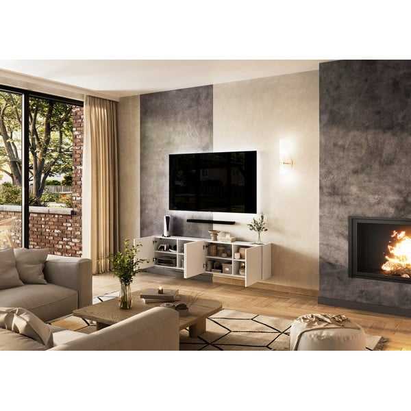 Biała szafka pod TV 183x45 cm Piana – Germania-image-4