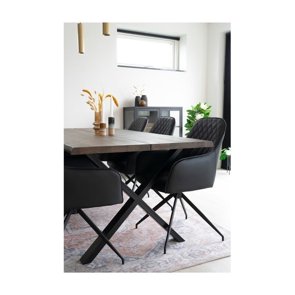 Czarny tapicerowany fotel jadalniany Harbo – House Nordic-image-4