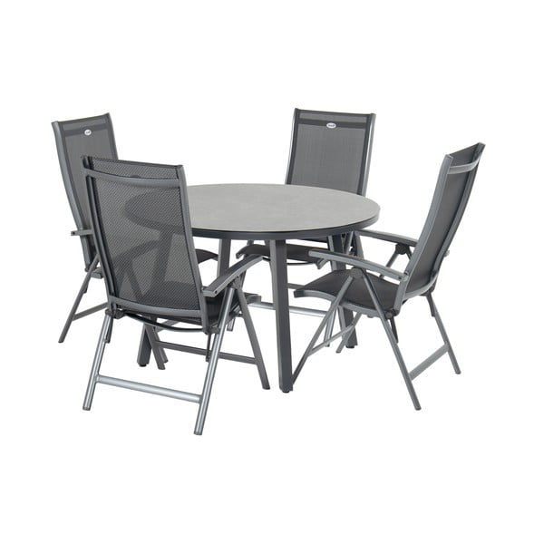 Ciemnoszare metalowe krzesło ogrodowe Salvatore – Hartman-image-2