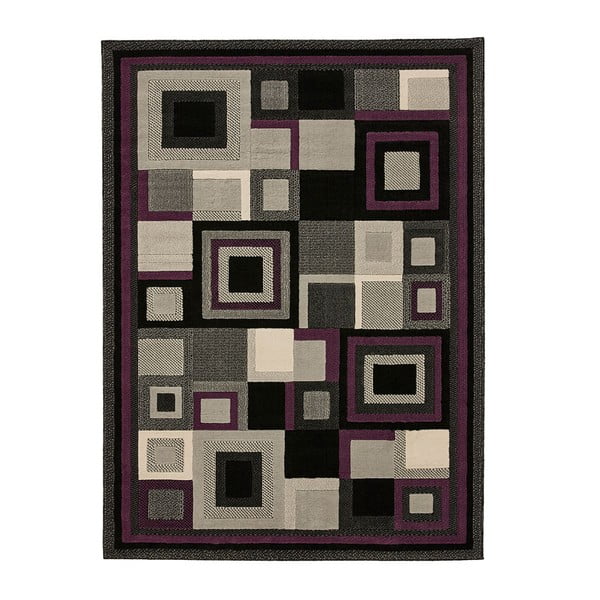 Czarno-fioletowy dywan Think Rugs Hudson, 120x170 cm