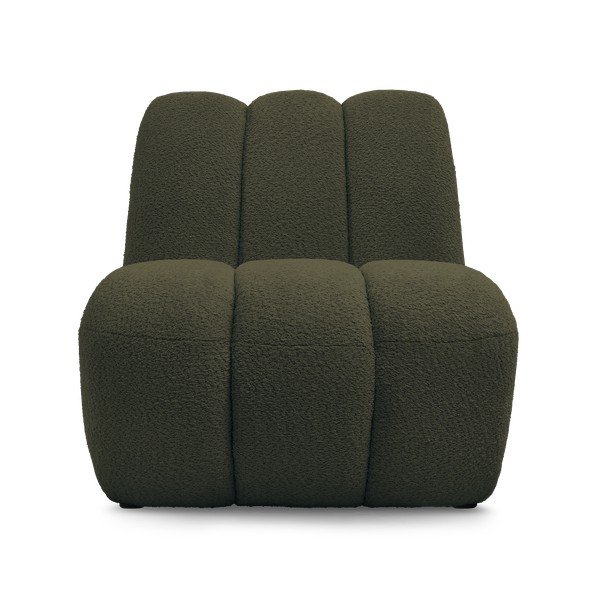 Zielony fotel z materiału bouclé Janissaire – Bobochic Paris-image-3
