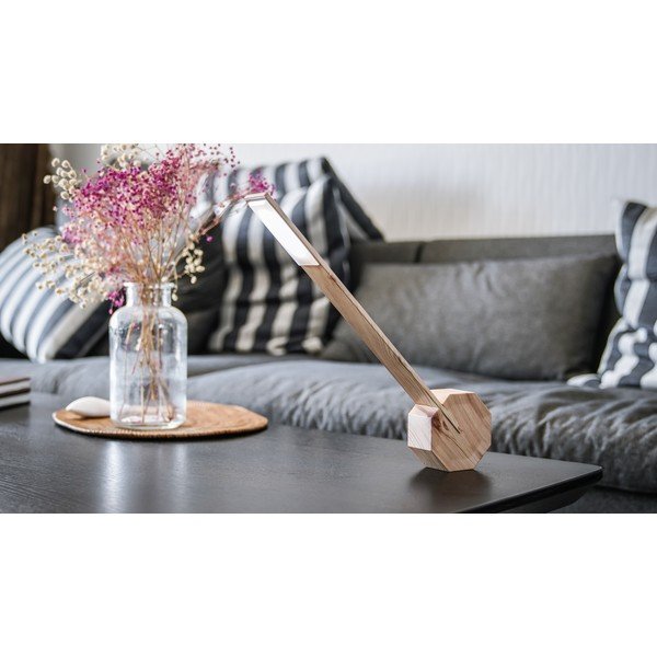 Jasnobrązowa lampa stołowa LED (wysokość 38 cm) Octagon One – Gingko-image-1