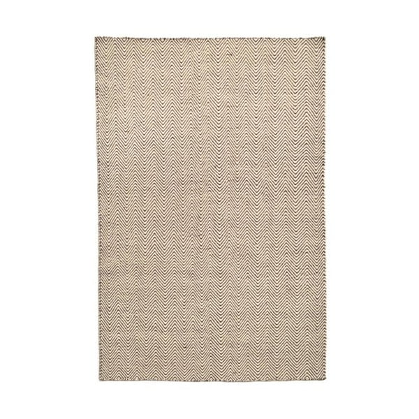 Ręcznie tkany dywan Kilim Chevron White/Brown, 98x160 cm