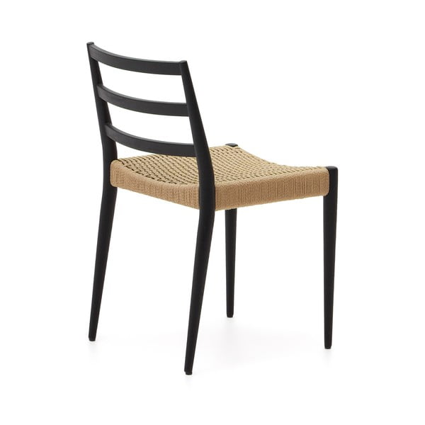 Czarno-naturalne krzesła z litego drewna dębowego zestaw 2 szt. Analy – Kave Home-image-4