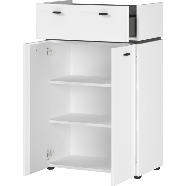 Biała wysoka szafka łazienkowa 60x96 cm Modesto – Germania-image-2