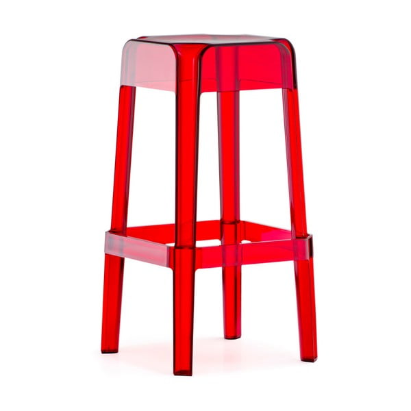 Czerwone krzesło barowe Pedrali Rubik