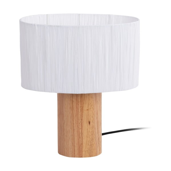 Biało-naturalna lampa stołowa z kloszem z plecionki papierowej (wys. 30,5 cm) Sheer Oval – Leitmotiv